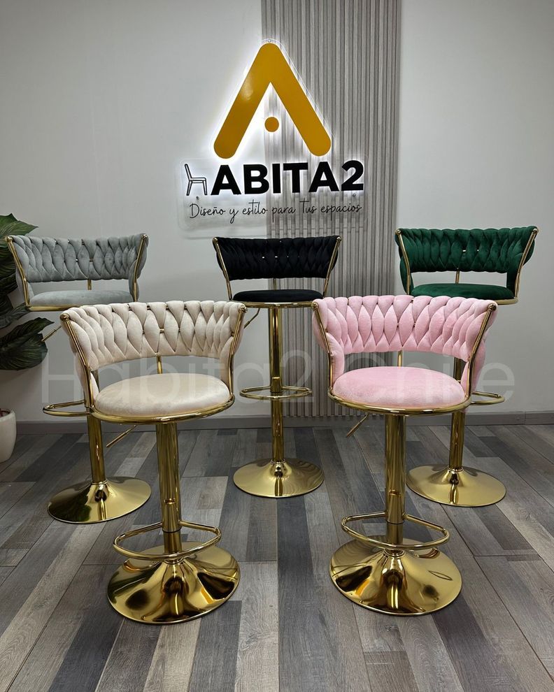 TABURETE ELEGANTE QUEEN BASE DORADA-6
