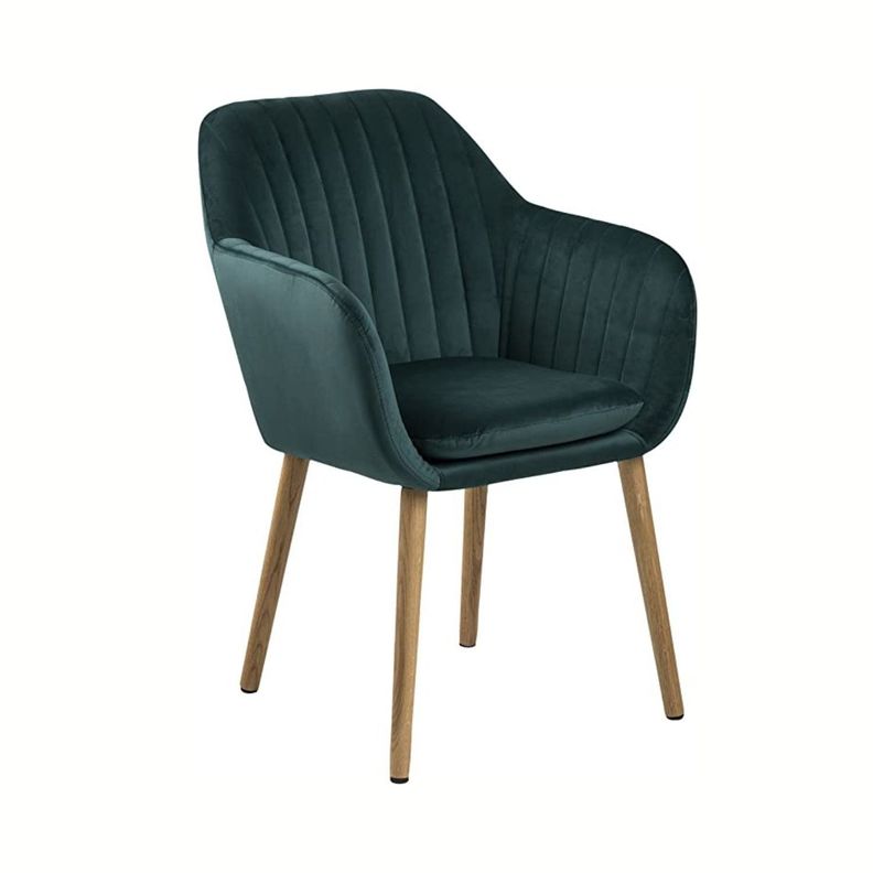 Silla Poltrona Sitial Terciopelo Murano - Verde