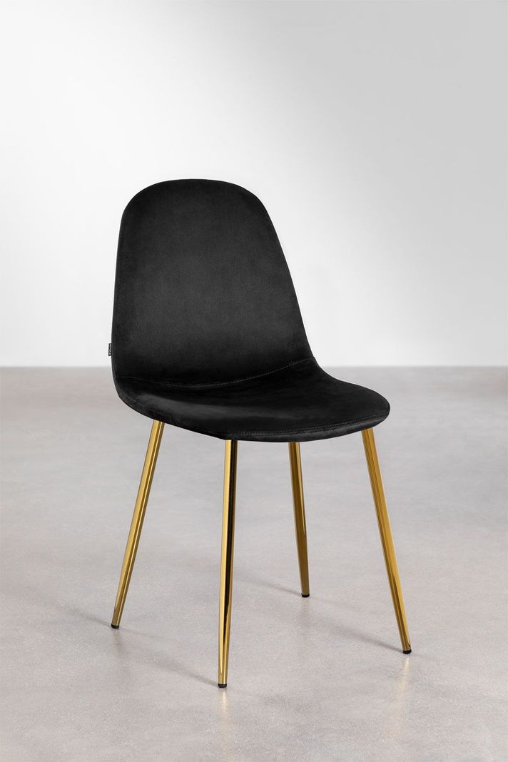 PACK 4 SILLAS PARA COMEDOR CON ASIENTO DE TERCIOPELO TRENDY TOP CON PATAS DORADAS-1