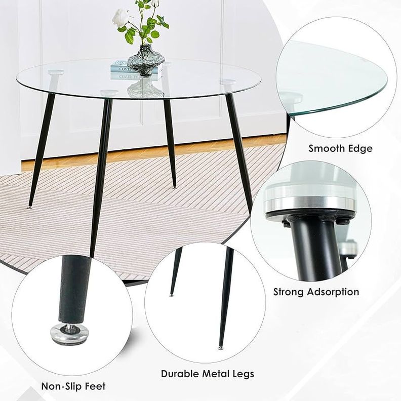 MESA REDONDA DE VIDRIO 80CM MINIMALISTA-1