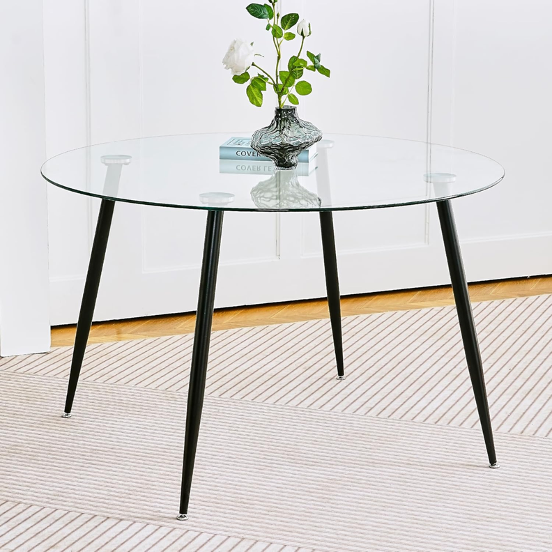 MESA REDONDA DE VIDRIO 80CM MINIMALISTA-2
