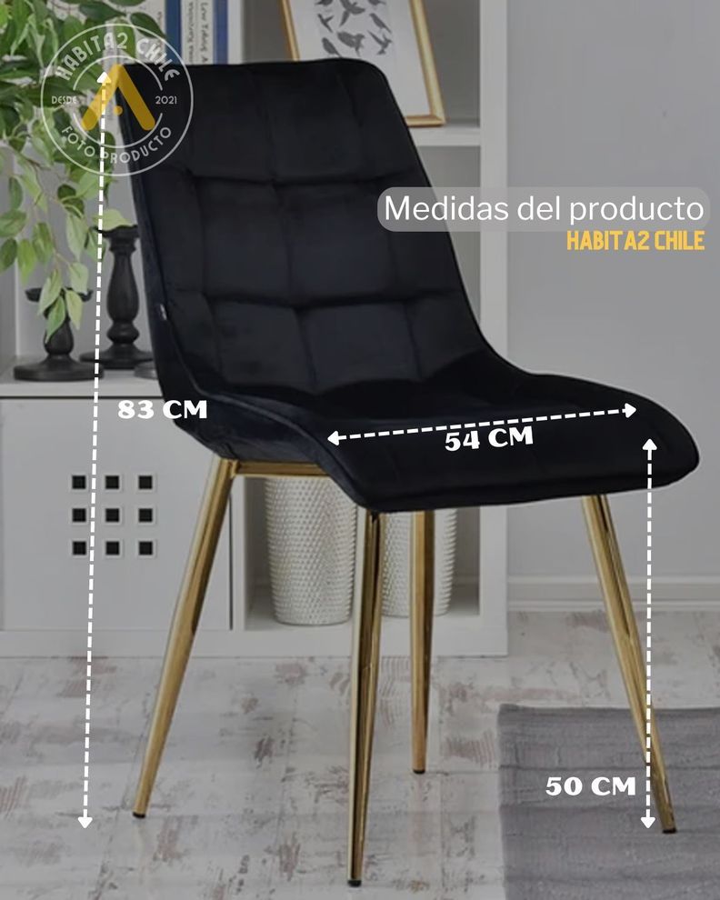 Set 2 sillas de comedor diseño capitoné de felpa Roma-2