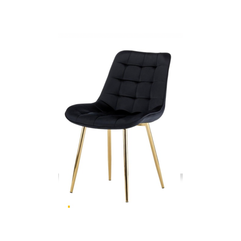 SILLA DE COMEDOR DISENO CAPITONE DE FELPA ROMA Negro 0
