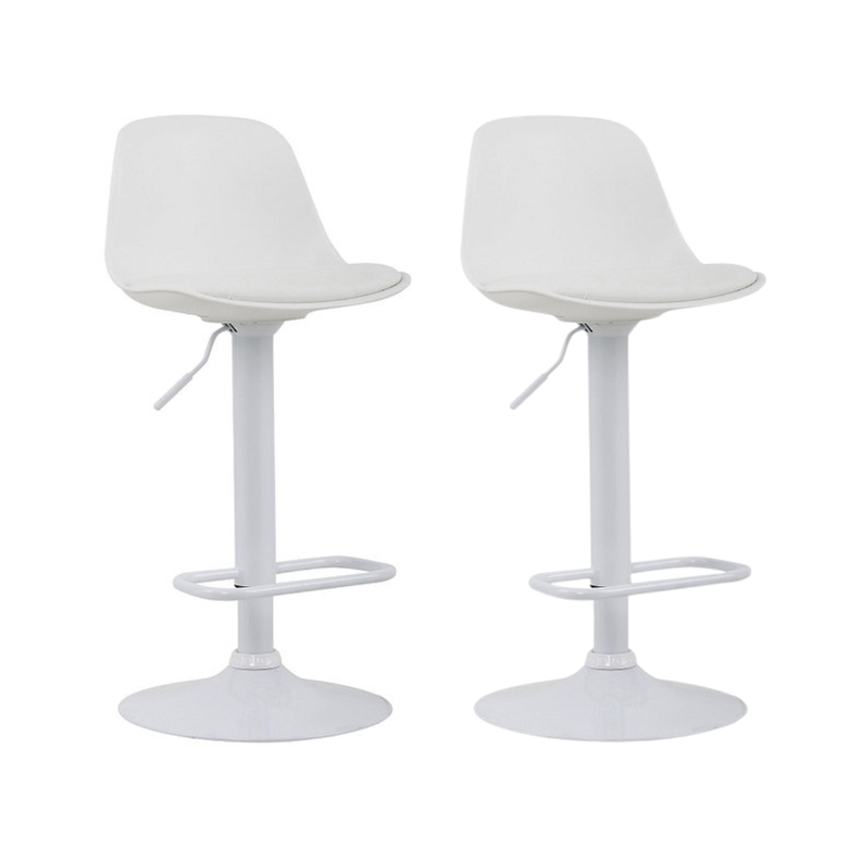PACK 2 TABURETES DE BAR ALTURA REGULABLE ELEGANTE MOBY Blanco