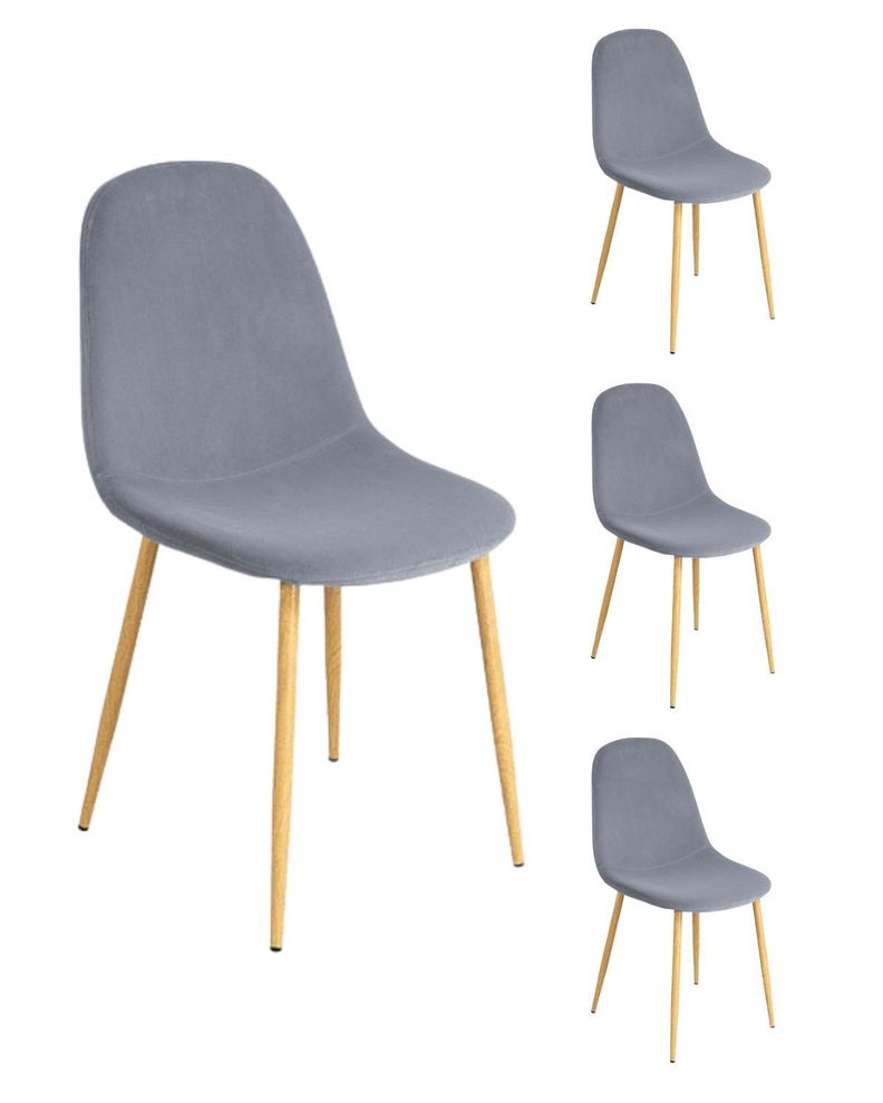 PACK 4 SILLAS PARA COMEDOR TERCIOPELO METAL TRENDY TOP