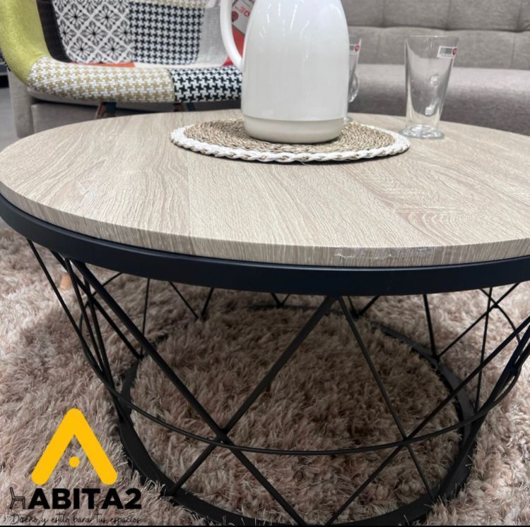 MESA DE CENTRO ENREJADA 80CM MICA CON TOPE MDF COLOR MADERA NATURAL-3