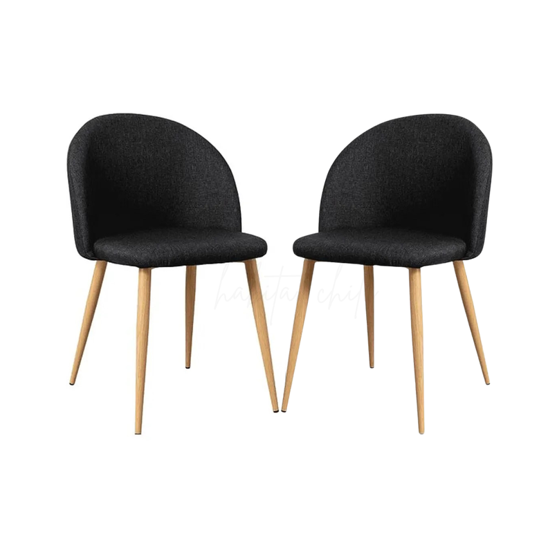 SET 2 SILLAS DIAMANTE NORDIC FELPA SIMIL MADERA