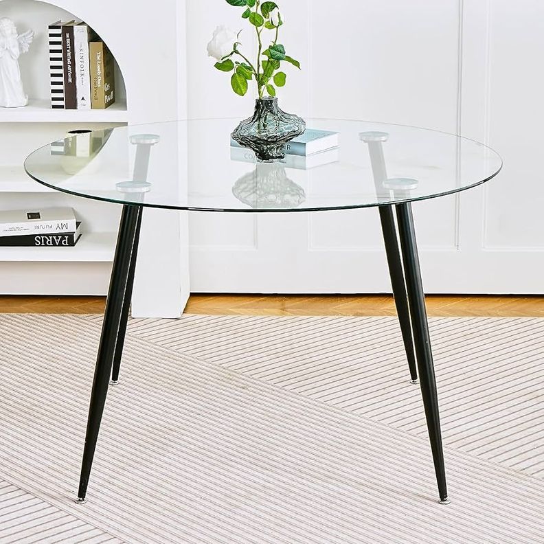 MESA REDONDA DE VIDRIO 100CM MINIMALISTA-2