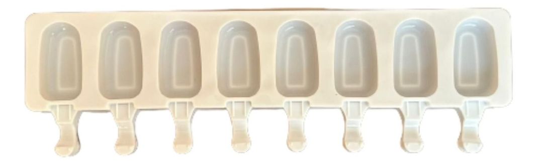 Molde Silicona Para 8 Helados Diseño Liso