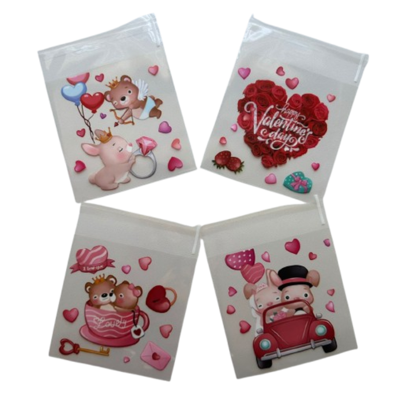 Bolsas San Valentin C 10x10+2cm autoadhesiva 100un-0