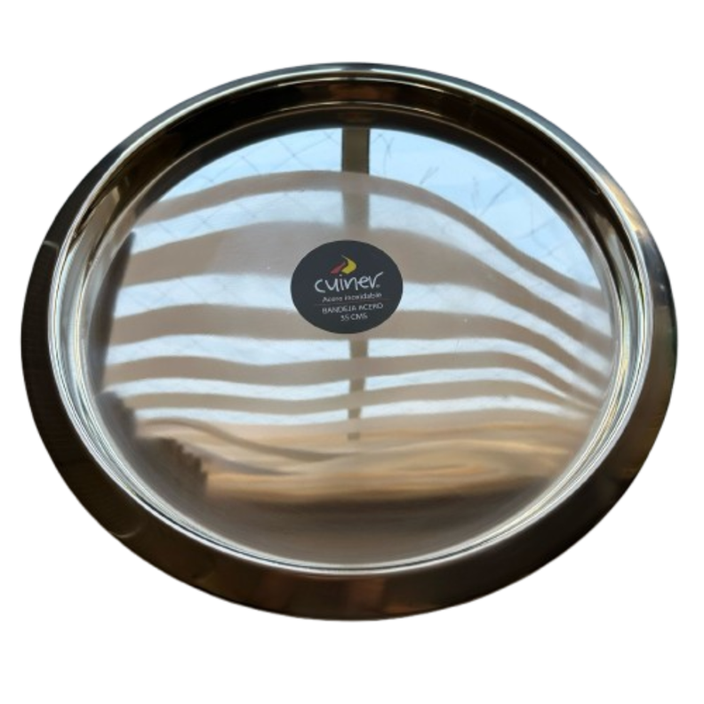 Bandeja Redonda Acero Inoxidable 35cm-2