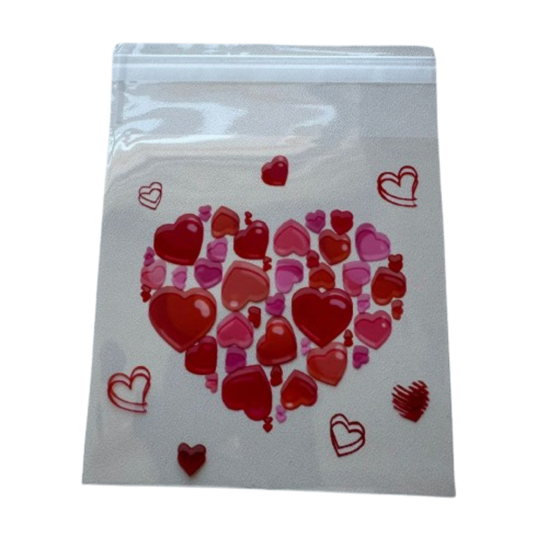 Bolsas San Valentin B 10x10+2cm autoadhesiva 100un-2