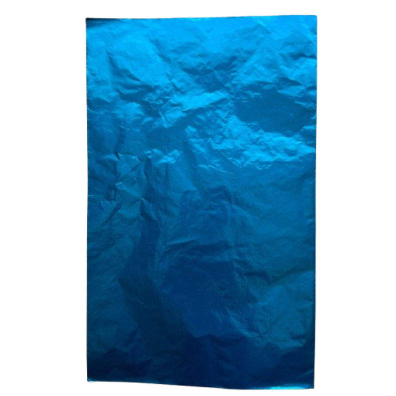Pack 5 Pliego Papel Aluminio Azul Para Chocolate 43x58cm