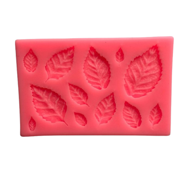 Molde Silicona Hojas 12 Figuras 9,6x6,2cm