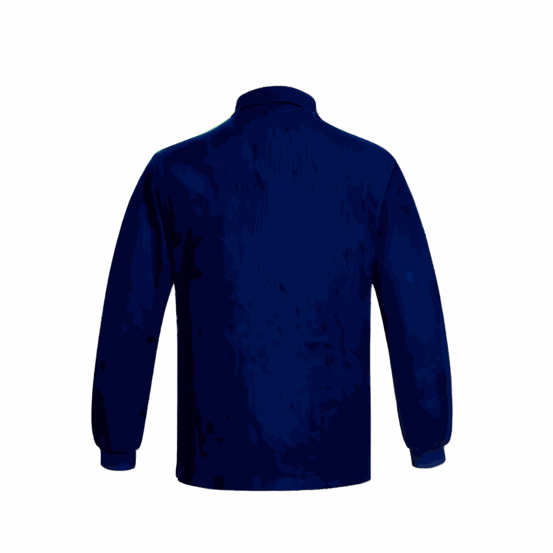 Polera Polo Algodón Manga Larga Azul-1