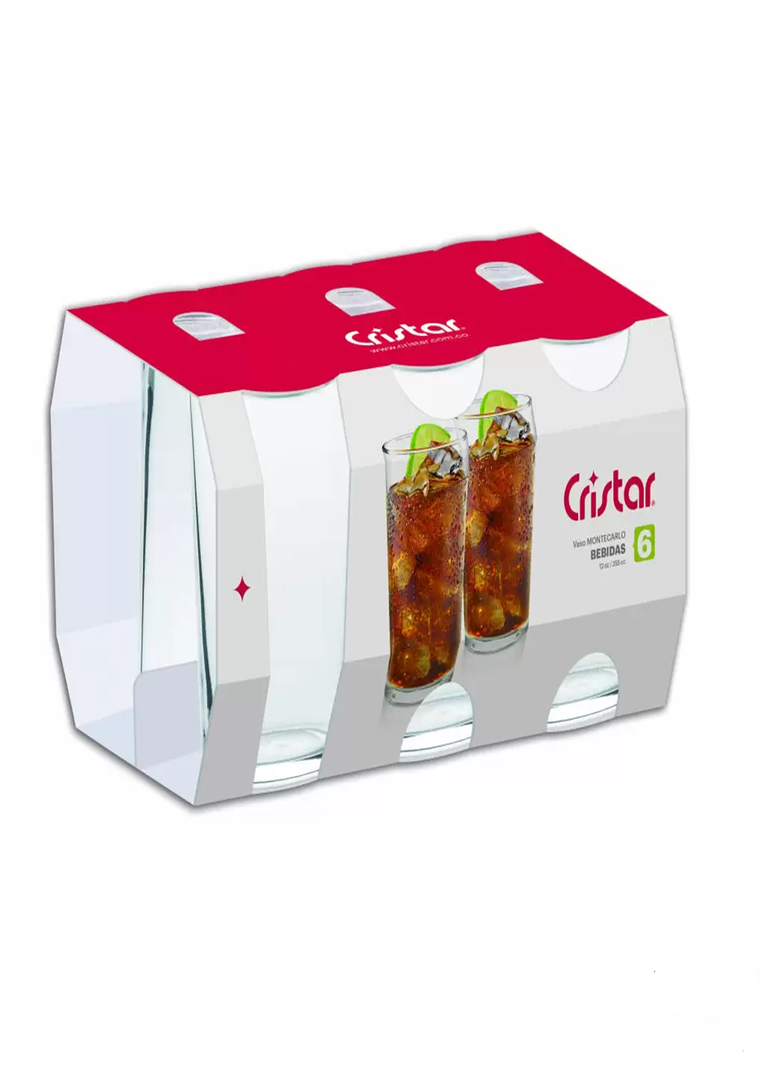 Set 6 Vasos de Vidrio Montecarlo 355ml Transparente-2