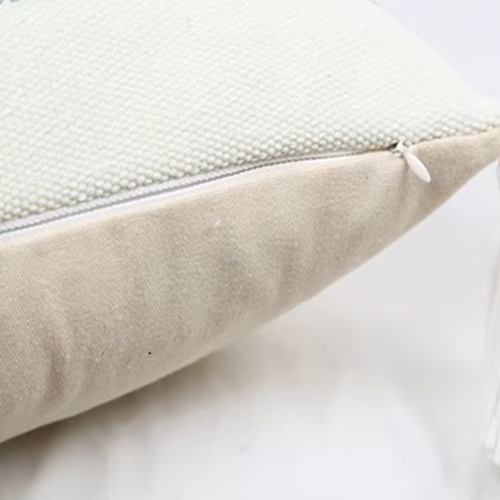 Funda para Cojín Algodón y Lino 45x45 CM Río Bordado Hoja Crudo-3