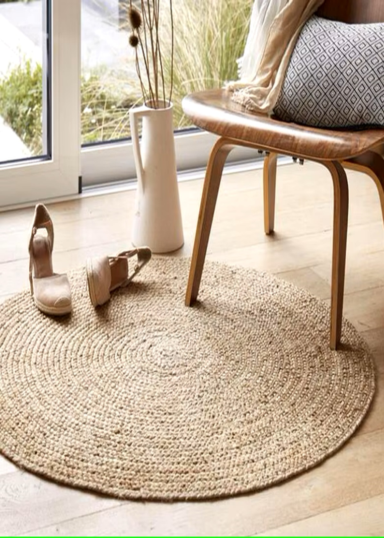 Alfombra Redonda Yute Crudo 80 CM Bengala Natural Casa Frida-0