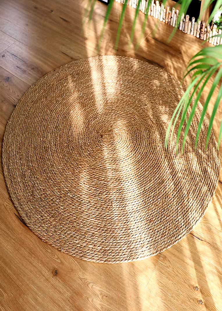 Alfombra Redonda Yute Crudo 80 CM Bengala Natural Casa Frida-1