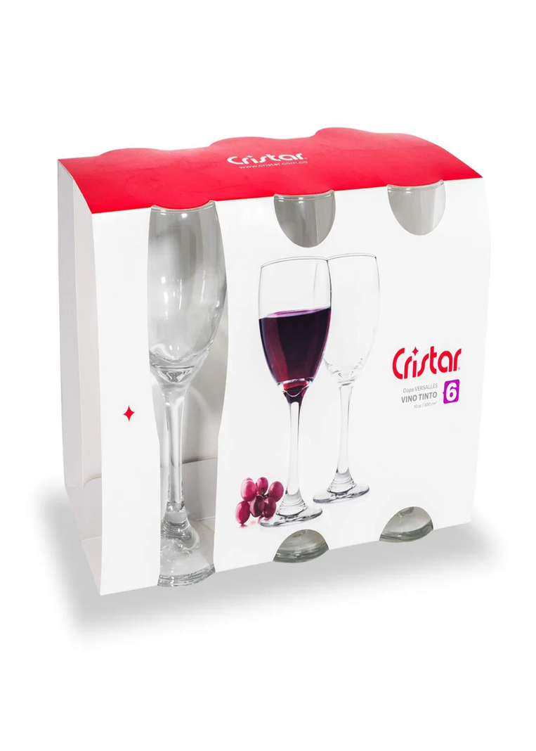 Set 6 Copas de Vino Tinto Versalles 300 cc Transparente-1
