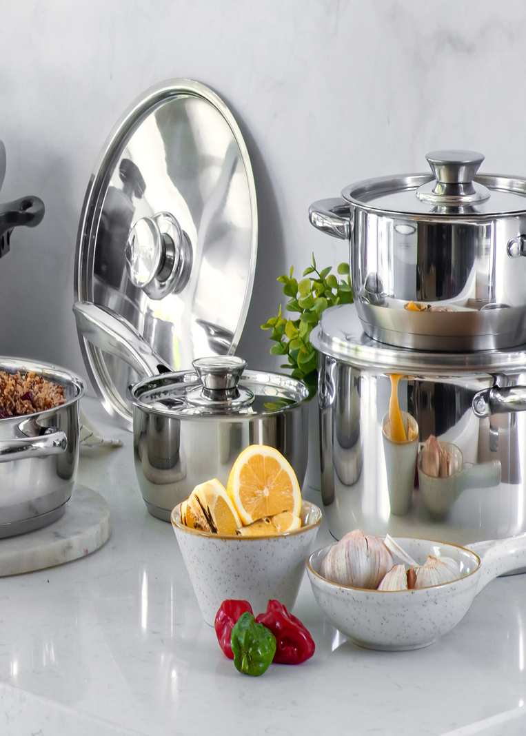 Batería De Cocina 8 Piezas Acero Inoxidable 470-8SS Wens-1