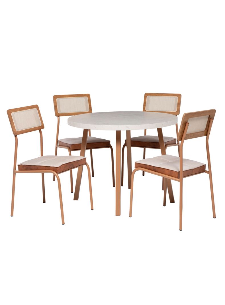 Comedor Atalanta 4 personas Canela- Avellana