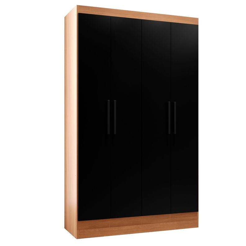 Closet 4 Puertas Cajones Ambar Negro-Canela