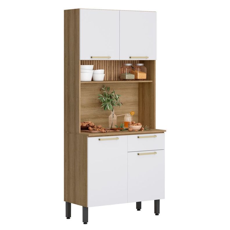 Estante de Cocina Avelá 4 Puertas Miel-Blanco-0