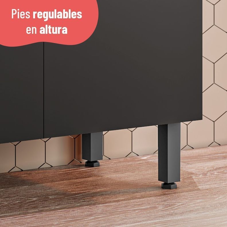 Estante de Cocina Avelá 4 Puertas Miel-Grafito-6