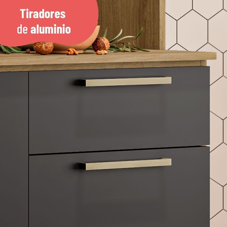 Estante de Cocina Avelá 4 Puertas Miel-Grafito-5