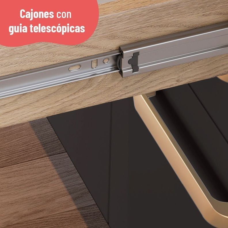Estante de Cocina Avelá 4 Puertas Miel-Grafito-3