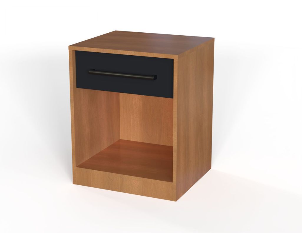 Velador ambar 1 cajon canela-negro