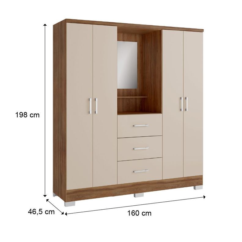 Closet 4 Puertas con Espejo Olivia-1