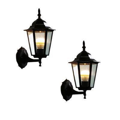  PACK DE 2 FAROLES EXTERIOR+AMPOLLETA 9+0W-0