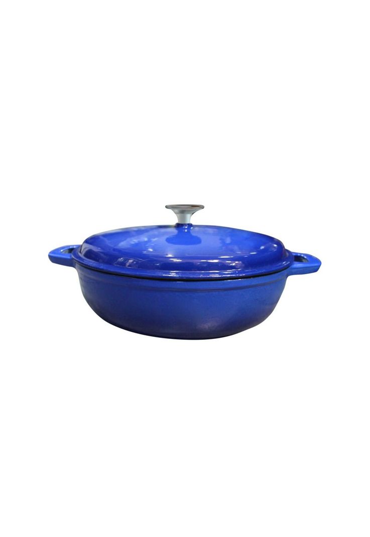 OLLA HIERRO FUNDIDO AZUL 30 X 9 CM-0