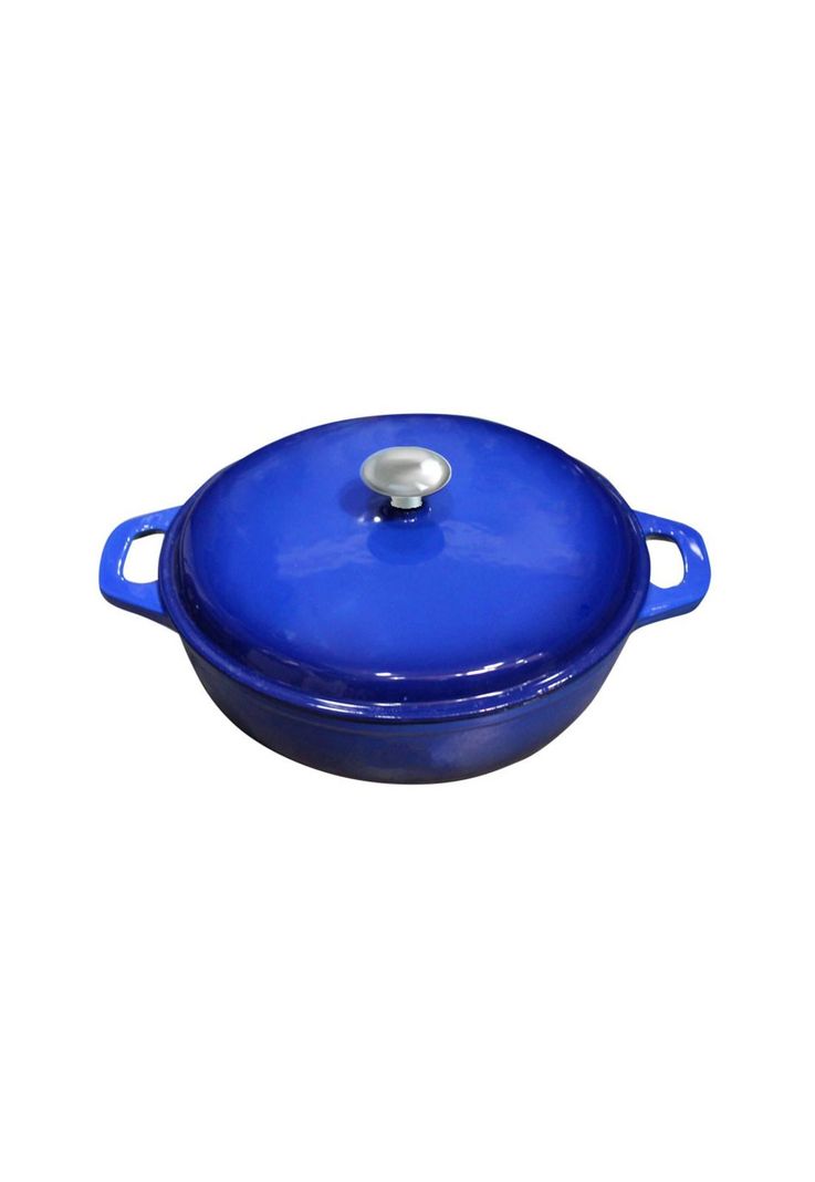 OLLA HIERRO FUNDIDO AZUL 30 X 9 CM-2