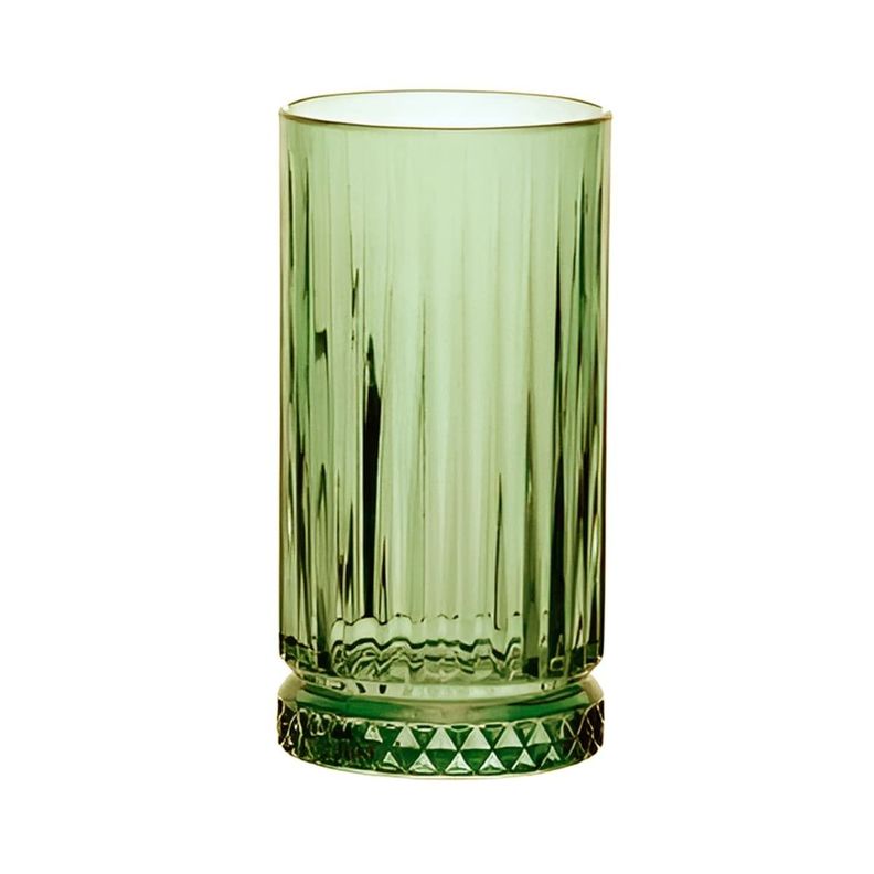 SET DE 4 VASOS REFRESCO ALTO 435 CC VERDE LINEA ELYSIA Transparente