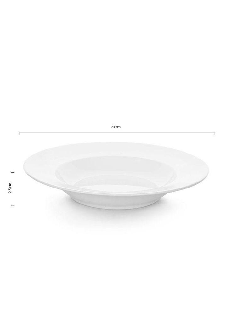 Set De 12 Plato Hondo Borde Grueso Porcelana 23 Cm. Línea To-3