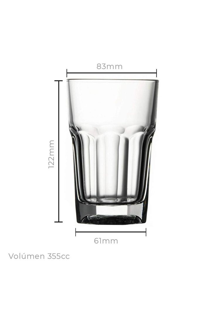Set De 6 Vaso Alto 355 Cc. Linea Casablanca-2