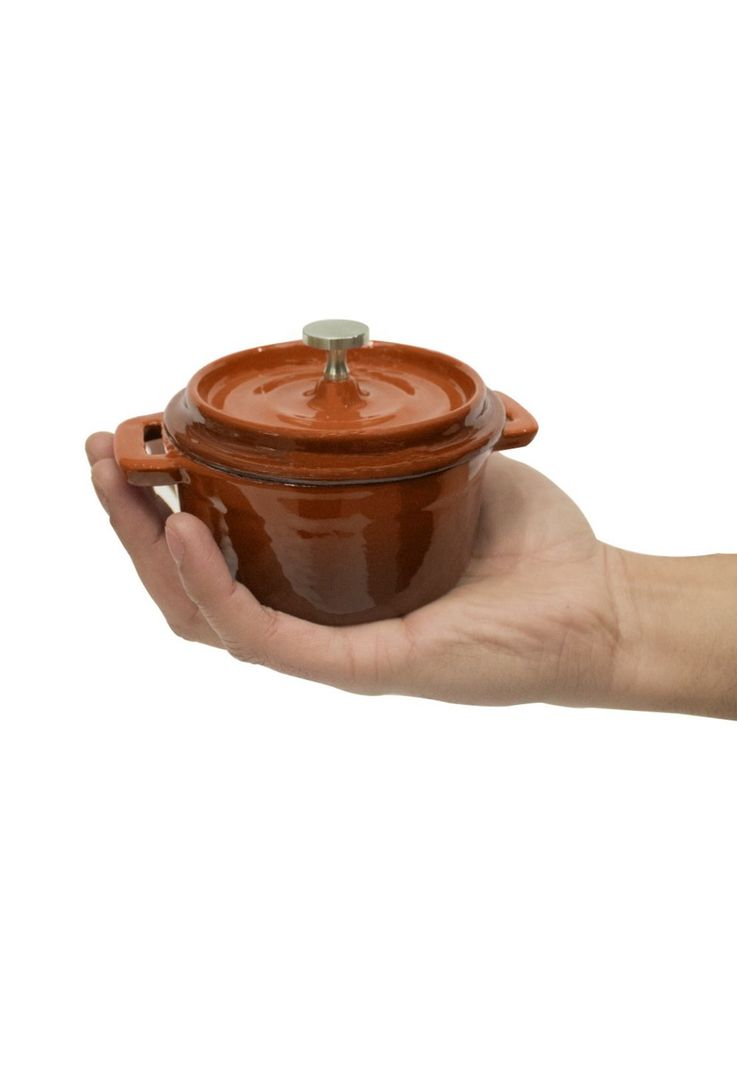 MINI OLLA HIERRO FUNDIDO NARANJA13x5cm-2