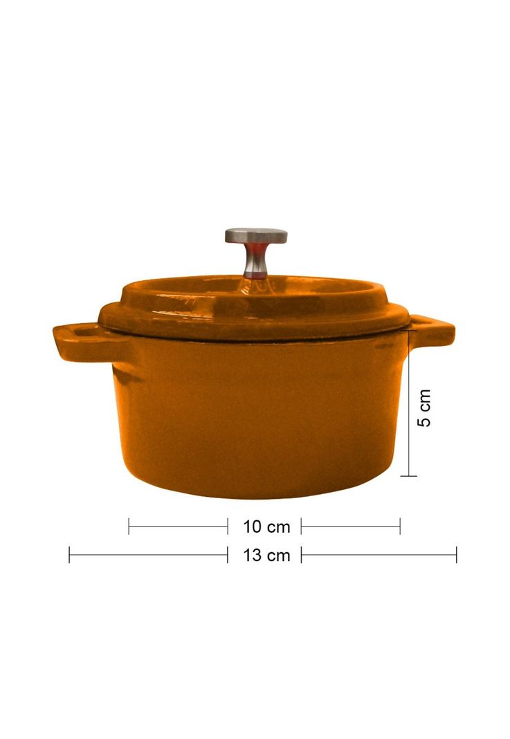 MINI OLLA HIERRO FUNDIDO NARANJA13x5cm-4