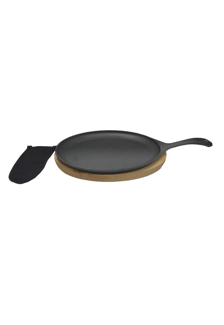 SARTEN DE HIERRO OVALADO CON BASE DE ROBLE 38cm-2