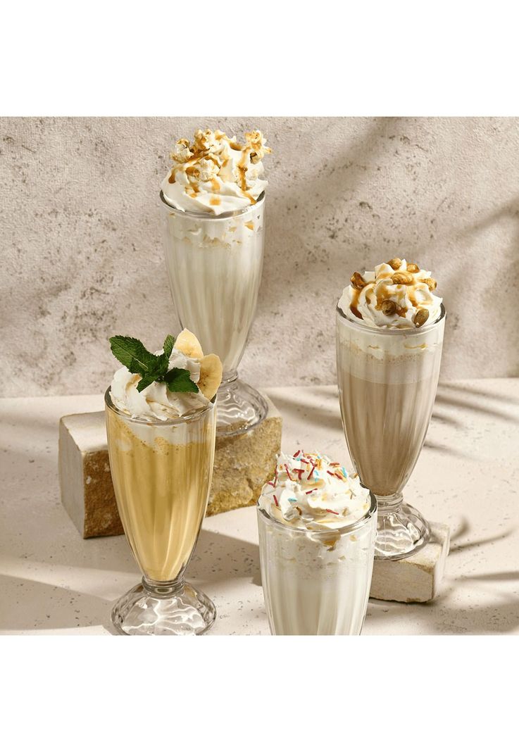 Set 6 Copas Milkshake Vidrio 355 Cc-1