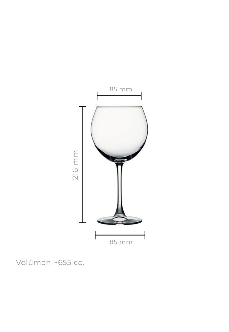 Set De 6 Copas Vidrio Gin Copón Cóctel 655 Cc Linea Enoteca-2