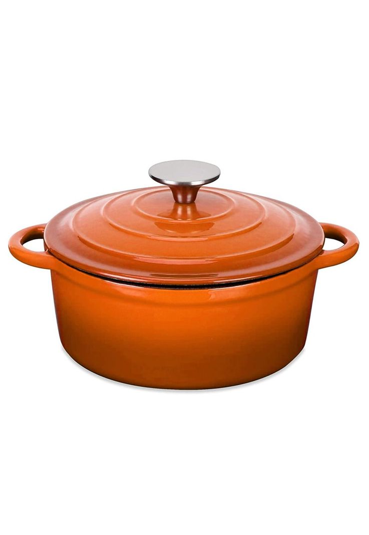OLLA HIERRO FUNDIDO REDONDA NARANJA 24x12 cm-0