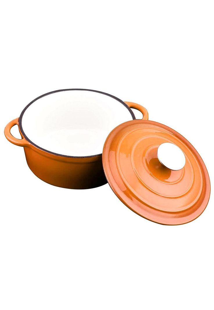 OLLA HIERRO FUNDIDO REDONDA NARANJA 24x12 cm-2