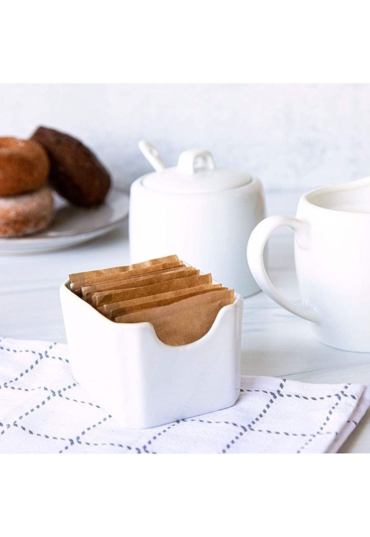 Set de 2 Porta Sachet Porcelana 8x6x5 Cm Linea Tower-1