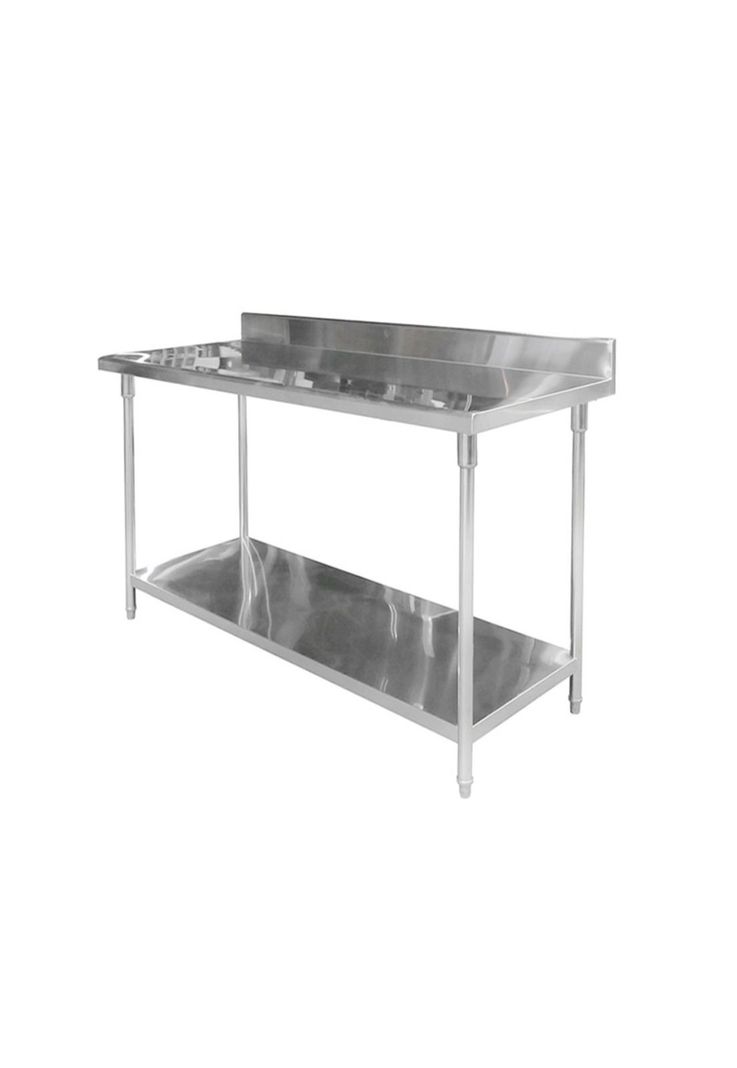 MESÓN CON RESPALDO ACERO INOX 120 X 70 X 85-0