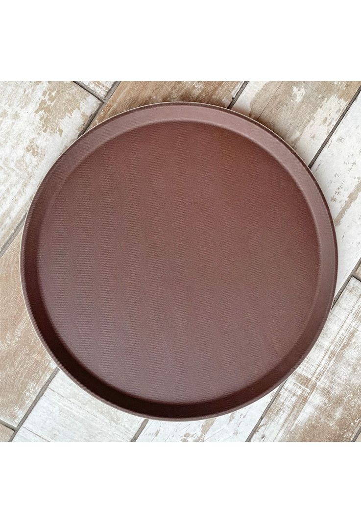 BANDEJA DE GARZON REDONDA ANTIDESLIZANTE 46CM CAFÉ-4