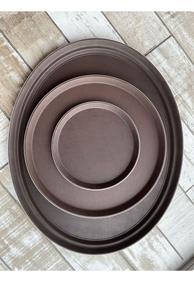BANDEJA DE GARZON REDONDA ANTIDESLIZANTE 46CM CAFÉ-5